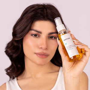 Spraying Good to Glow Face Mist to refresh and nourish skin