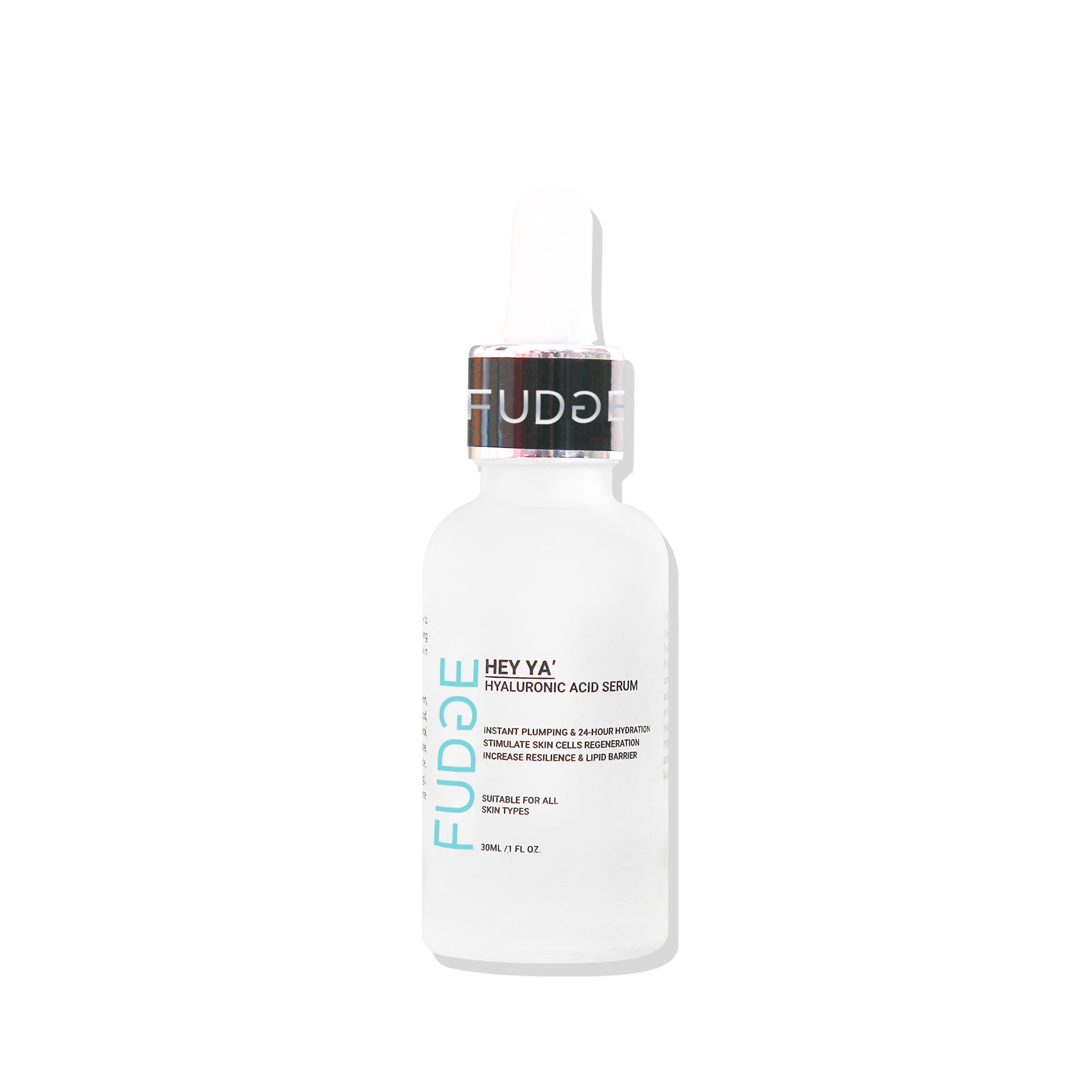 Fudge Beauty Hey Ya’ Hyaluronic Acid Serum bottle – hydrating skincare