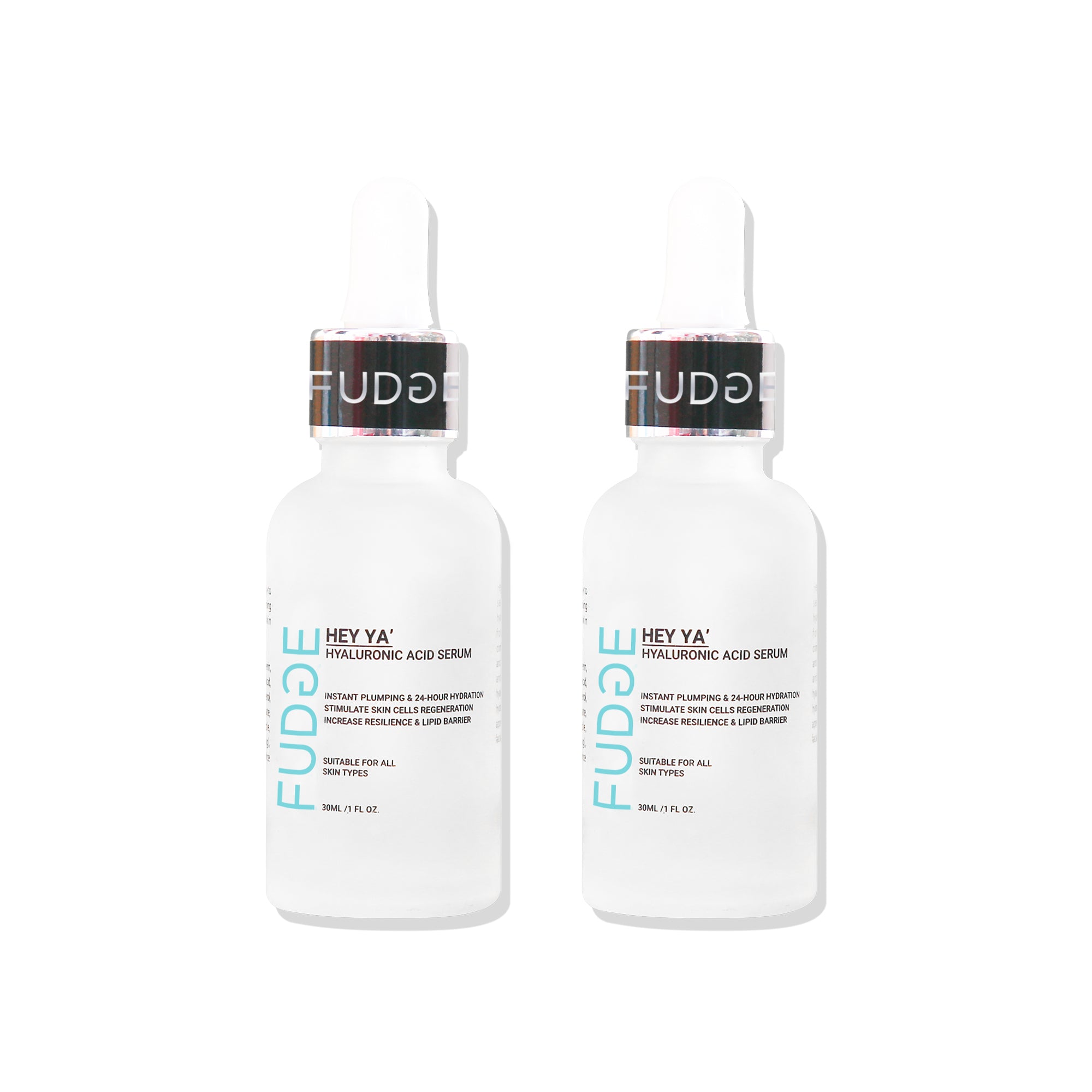 Fudge Beauty Hey Ya’ Hyaluronic Acid Serum bottle – hydrating skincare